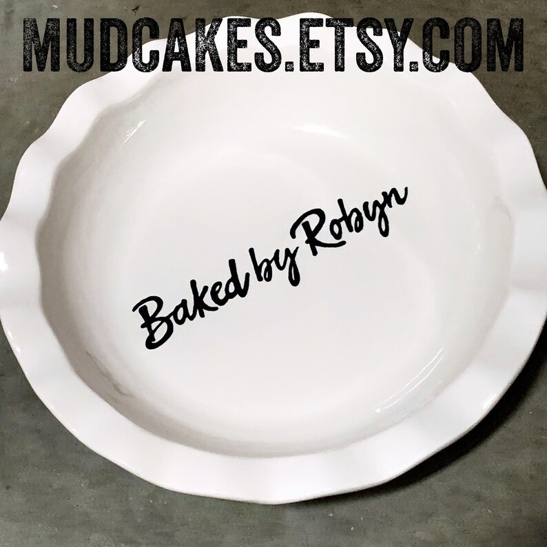 Custom ceramic personalized deep dish baker or pie server monogrammed family name custom recipe gift image 9