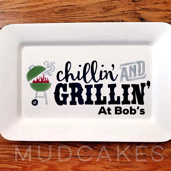 Ceramic Grill Platter Dad Etsy