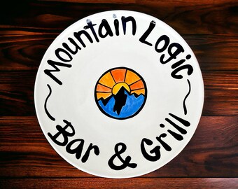 Custom handmade cabin kitchen beach house man cave name platter