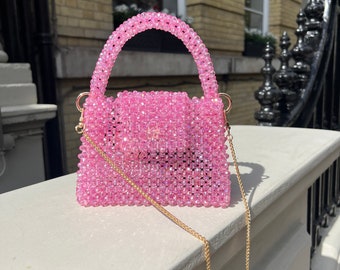 Bolso de lujo hecho a mano con cuentas de cristal