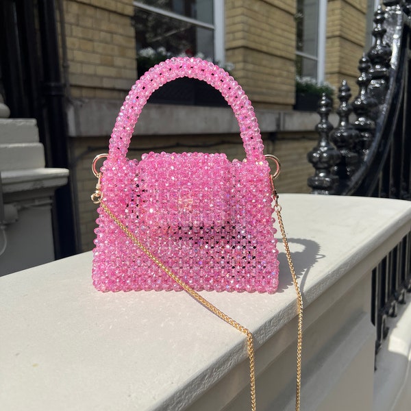 Luxury handmade crystal beaded bag