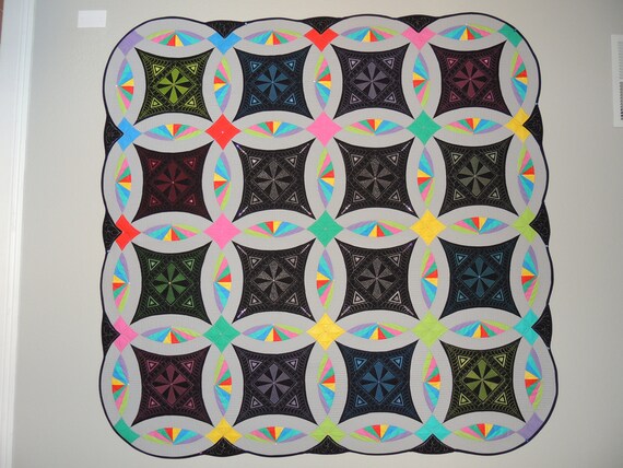 Color Splash Double Wedding Ring Quilt Pattern Etsy
