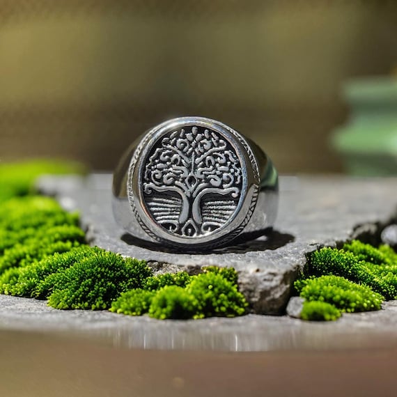 Chevaliere homme arbre de vie sale