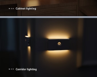 x2 Motion Sensor LED Wall Light for Interior Use, 360 Degree Adjustment, Type C Charging, Easy Installation