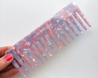 Wide tooth comb - pink purple hair comb - Curly hair comb - thick hair comb - thin hair comb - seamless hair comb - gift for women - comb
