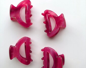 Pink hair claw - small hair claw - mini hair claw - pink hair clip - women hair claw clip - girls hair claw - Barbie hair claw - fine hair