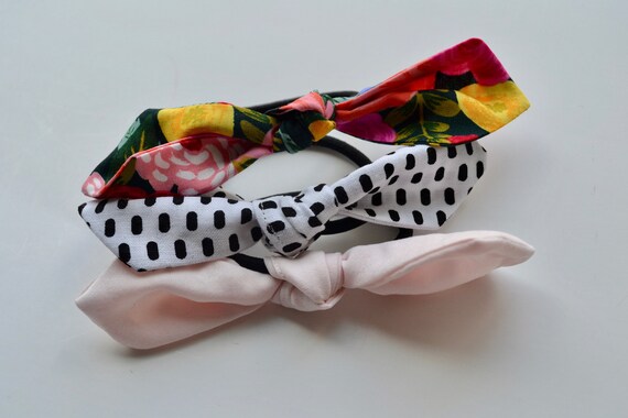 Hair Elastics With Bow Hair Bow Elastic Hair Tie Bow Etsy