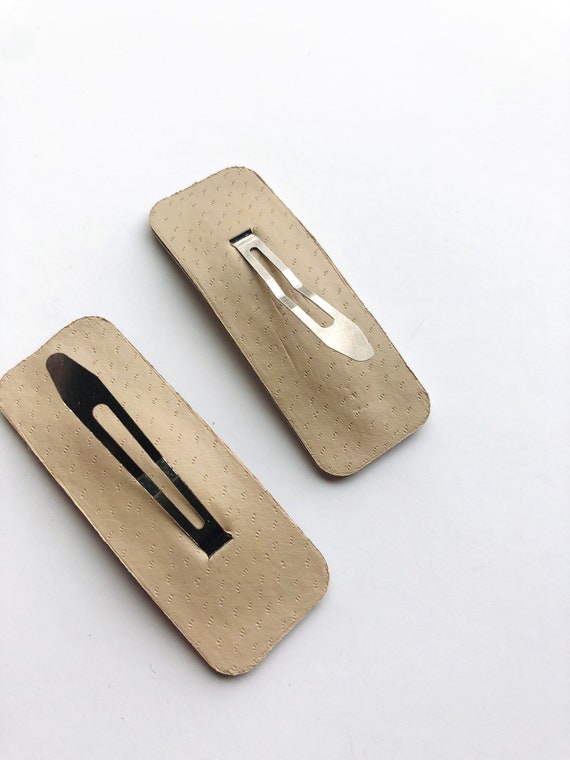 Matte leather look hair clips
