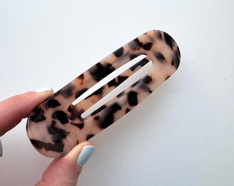 Pinza para el cabello plana con forma de carey - Accesorio para el cabello de agarre fuerte