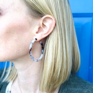 Hoop earrings - acetate earrings - tortoise shell earrings - acetate hoop earrings -  tortoise shell hoop earrings - womens accessory - ear
