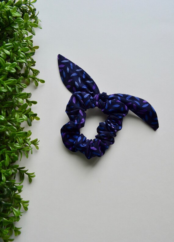Hair Scrunchie Purple Hair Scrunchie Fabric Hair Etsy