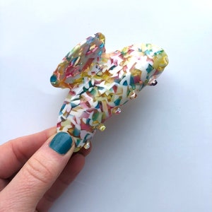 colorful hair claw pink blue hair claw green yellow hair claw confetti hair claw confetti hair claw hair clip women hair claw image 4