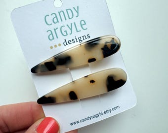 Blonde Tortoise Shell Hair Clips - Acetate Alligator Barrette