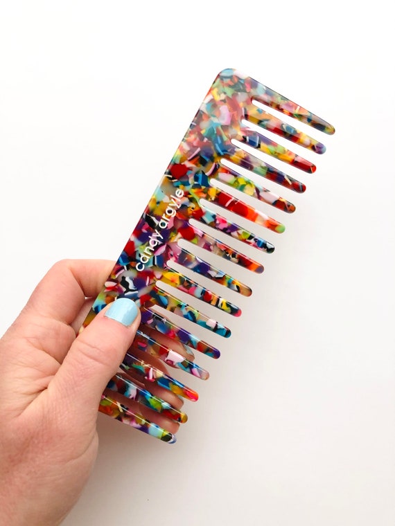 Colorful Acetate Wide Tooth Comb – Unique Hair Detangler
