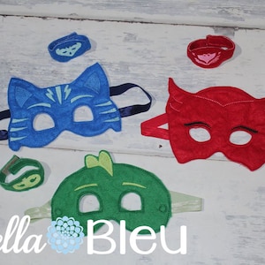 PJ Masks Mask Shirt Birthday Set, PJ Masks and Tee shirt Birthday, PJ Masks Owlette, Geeko, Catboy
