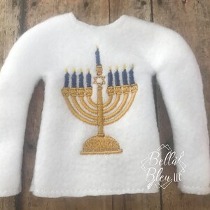 Custom Elf Sweater, Menorah Hanukkah Elf Shirt, Jewish Hanukkah Elf Sweater