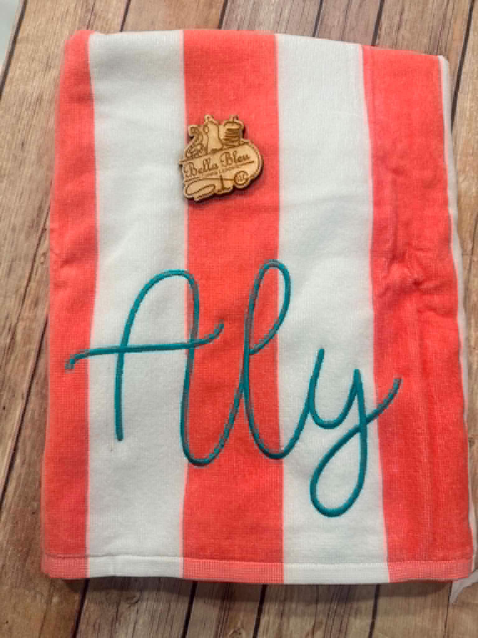 Custom Embroidered Beach Towel Personalized Name Beach