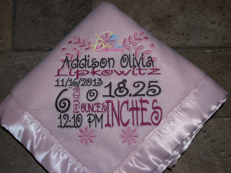 Custom Birth Announcement Blanket Custom Baby Blanket for Etsy