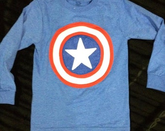 Custom Captain America long sleeved t-shirt Avengers Iron Man Super Hero tee shirt