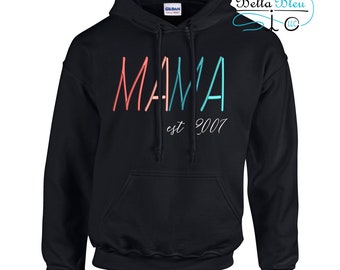 Mama Hoodie Sweatshirt - Custom Mother Grandmother Hoodie Sweatshirt - Hoodie Sweatshirt - Custom Sweatshirt