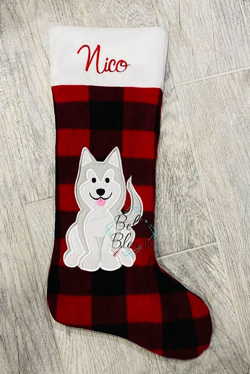 Husky Christmas Stocking Husky Stocking Custom Husky Etsy