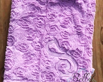 Monogram Baby Blanket - Baby Blanket Shower Gift - Lavender baby girl blanket - custom monogrammed - Rose Petal Blanket
