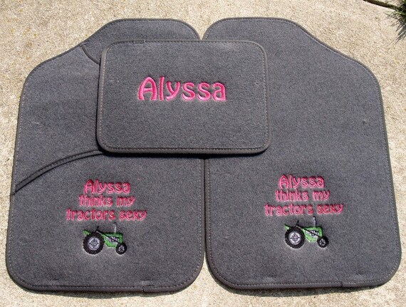 PERSONALISED car mats UNIVERSAL FIT Son Christmas gift Grandson ANY TEXT EMBROID