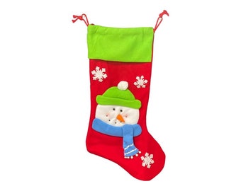 Christmas Snowman Stocking, Personalized, Monogrammed Stocking, Stocking Stuffer, Christmas Decor, 33" Stocking