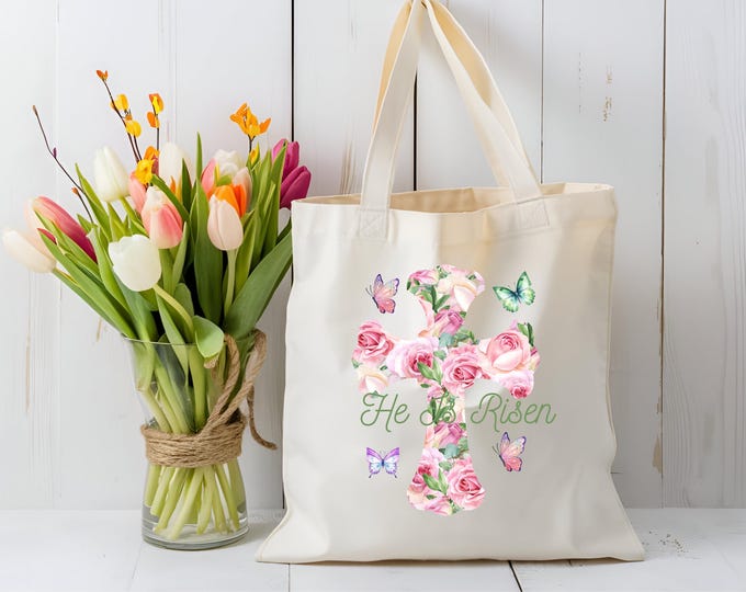 He Is Risen Canvas Tote Bag