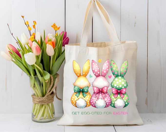 Get EGG-Cited About Easter Tote Bag
