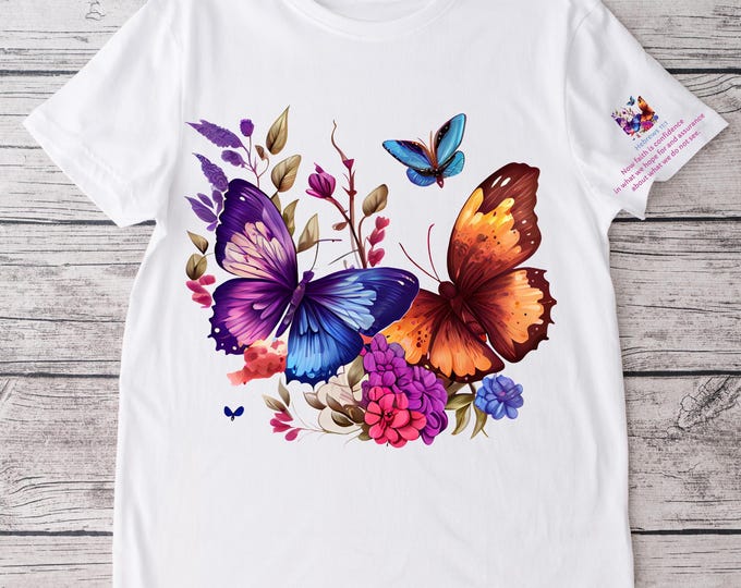 Butterfly Floral Inspirational T-Shirt
