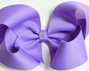 Lavender Boutique Hair Bow toddler bows baby bows no slip bows boutique bows small girls bows medium extra large 4 sizes large
