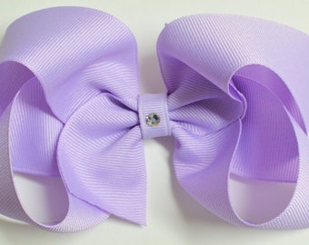 Lavender Boutique Hair Bow toddler bows baby bows no slip bows boutique bows small girls bows medium extra large 4 sizes large