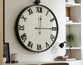 Minimalist Decor Wall Clock, Modern Metal Wall Clock, Luxury Mirror Wall Clock, Large Classy Wall Clock, Non-Ticking Clocks for Wall