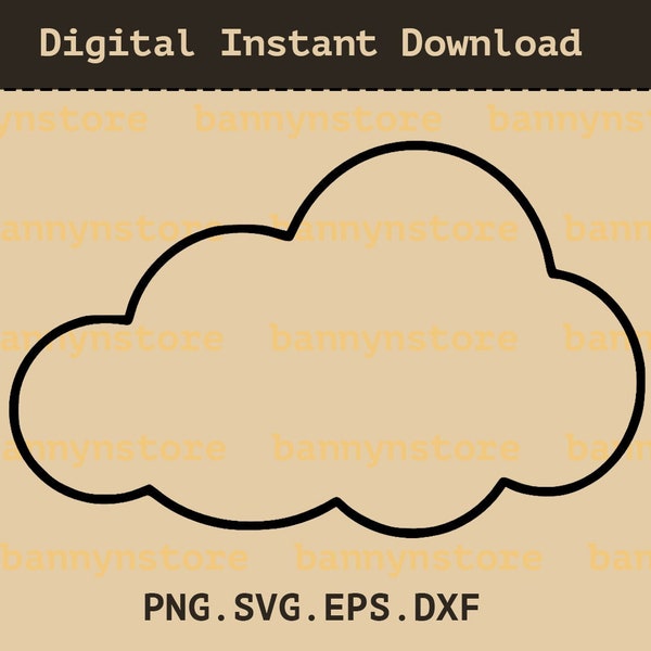 Cloud Lineart Digital Download/ Instant Product / Vector Clipart / eps svg dxf png /