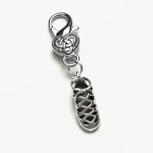 Ghillie Dance Shoe Clip-On Charm with Celtic Knot Heart Clasp Irish Highland Dance Gift Boxed