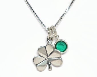 Irish Shamrock Sterling Silver Necklace Choice of Lengths 16, 18 or 20 Inch Gift Boxed St. Patrick's Day Good Luck