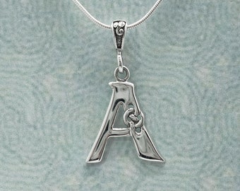 Celtic Personalized Letter Necklace * 18" Snake Chain * All Sterling Silver * Gift Boxed