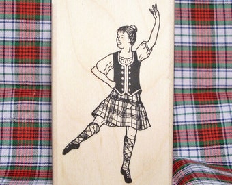 Highland Dancer Seann Truibhas Rubber Stamp #340