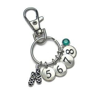 Irish Dance Class Keyring or Bag Charms * 5,6,7,8 with Ghillies * Irish Dance Teacher Gift * Choice of Swarovski Crystal Gift Boxed