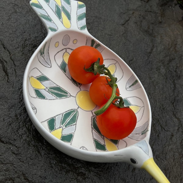 Modern porcelain Bird serving bowl