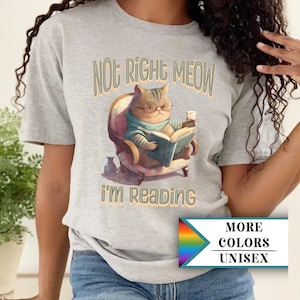 Cat book shirt, Book lover gift, cat lover shirt, funny cat shirt, cat mom shirt, cat lover gift, cat lady,  funny cute cat shirt, gift idea
