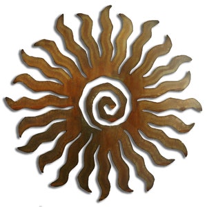 Sunburst Sun, 24 Pt, Southwest Metal Wall Art, Rust Finish, Decor, Handmade, USA