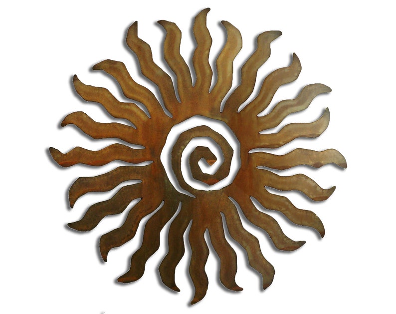Sunburst Sun 24 Pt Southwest Metal Wall Art Rust Finish Etsy