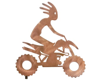 Quad Kokopelli Yard Art, Southwest Metal Sculpture, Rust Finish