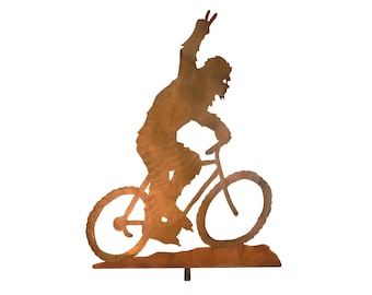 Bigfoot Bike Peace Sign Statue,  Made in Arizona, USA, Crooks Designs