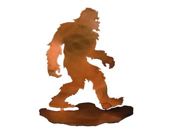 Rustic Bigfoot Statue, Sasquatch Metal Art, Table Topper