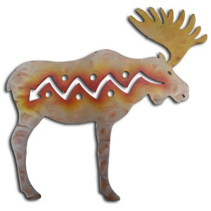 Moose Element Metal Wall Art, Woodland Collection, Cabin, Lodge, Sunset Swirl Finish, Available in Five Sizes, Handmade in the USA
