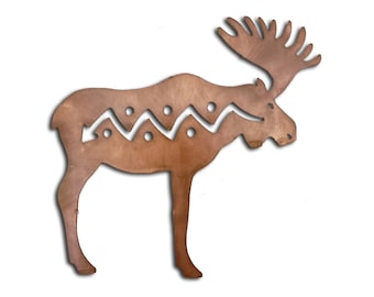 Moose Element Metal Wall Art, Woodland Collection, Bull Moose, Canadian Moose, Rust Finish, Available in Five Sizes, Handmade in the USA