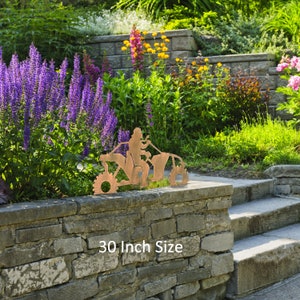 Sasquatch Side-by-Side Metal Yard Art, Rustic Bigfoot Statue